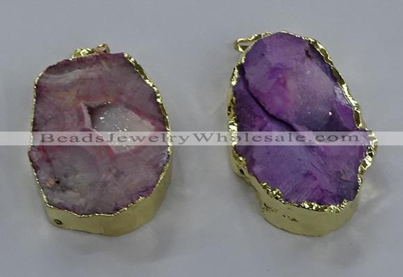 NGP3756 30*40mm - 40*50mm freeform druzy agate pendants