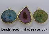 NGP3779 45*50mm - 55*60mm freeform druzy agate pendants