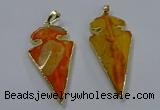 NGP3802 25*50mm - 28*55mm arrowhead agate gemstone pendants