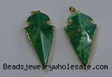 NGP3805 25*50mm - 28*55mm arrowhead agate gemstone pendants