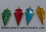 NGP3808 25*50mm - 28*55mm arrowhead agate gemstone pendants