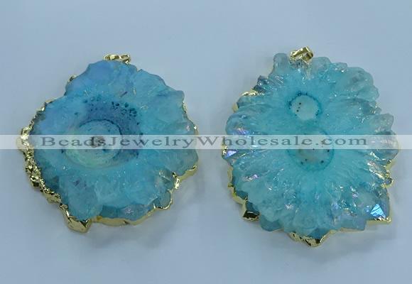 NGP3903 55*65mm - 65*80mm freeform druzy agate pendants