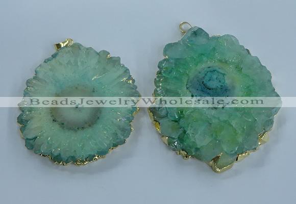 NGP3904 55*65mm - 65*80mm freeform druzy agate pendants