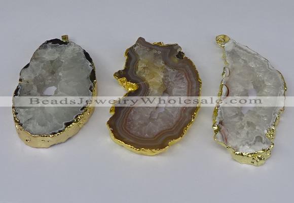 NGP3922 35*50mm - 45*65mm freeform druzy agate pendants wholesale