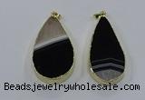 NGP3926 25*50mm - 30*55mm flat teardrop druzy agate pendants