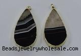 NGP3927 35*65mm - 40*70mm flat teardrop druzy agate pendants