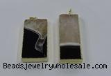 NGP3928 25*55mm - 30*60mm rectangle druzy agate pendants