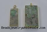 NGP3930 20*45mm - 30*60mm rectangle green gemstone pendants