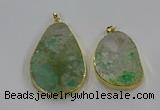 NGP3931 30*45mm - 40*60mm freeform green gemstone pendants