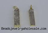 NGP3940 10*35mm - 12*30mm rectangle druzy agate pendants wholesale