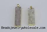 NGP3942 12*50mm - 15*45mm rectangle druzy agate pendants wholesale