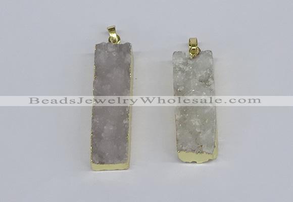 NGP3942 12*50mm - 15*45mm rectangle druzy agate pendants wholesale