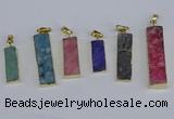 NGP3950 10*25mm - 12*45mm rectangle druzy agate pendants wholesale