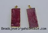 NGP3955 20*50mm - 25*45mm rectangle druzy agate gemstone pendants