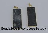 NGP3959 20*50mm - 25*45mm rectangle druzy agate gemstone pendants