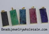 NGP3960 20*50mm - 25*45mm rectangle druzy agate gemstone pendants