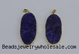 NGP3964 22*45mm - 25*50mm oval druzy agate pendants wholesale