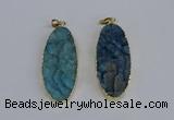 NGP3966 22*45mm - 25*50mm oval druzy agate pendants wholesale