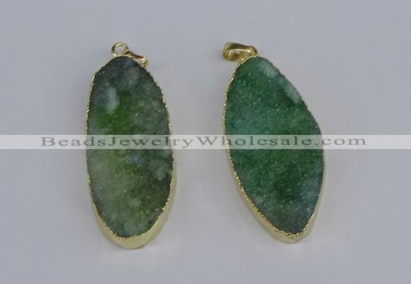 NGP3967 22*45mm - 25*50mm oval druzy agate pendants wholesale