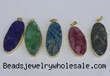 NGP3970 22*45mm - 25*50mm oval druzy agate pendants wholesale