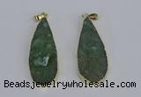 NGP3977 20*40mm - 25*50mm flat teardrop druzy agate pendants