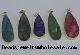 NGP3980 20*40mm - 25*50mm flat teardrop druzy agate pendants