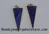 NGP3984 20*48mm - 25*50mm triangle druzy agate pendants wholesale