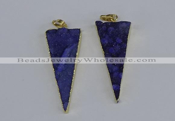 NGP3984 20*48mm - 25*50mm triangle druzy agate pendants wholesale