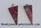 NGP3985 20*48mm - 25*50mm triangle druzy agate pendants wholesale