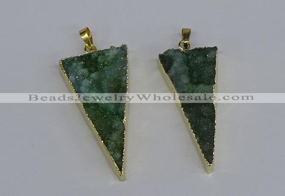 NGP3987 20*48mm - 25*50mm triangle druzy agate pendants wholesale