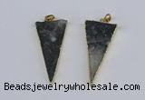 NGP3989 20*48mm - 25*50mm triangle druzy agate pendants wholesale