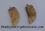 NGP4001 15*30mm - 16*35mm horn druzy quartz gemstone pendants