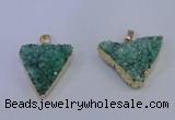 NGP4051 25*30mm – 30*35mm triangle druzy quartz pendants