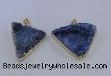 NGP4052 25*30mm – 30*35mm triangle druzy quartz pendants