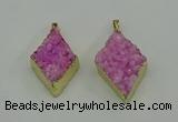 NGP4076 25*35mm - 28*40mm diamond druzy quartz pendants