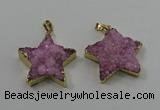 NGP4093 30*32mm - 32*35mm star druzy quartz pendants wholesale