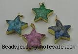 NGP4098 30*32mm - 32*35mm star druzy quartz pendants wholesale