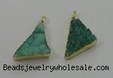 NGP4105 22*35mm - 24*40mm triangle druzy quartz pendants wholesale