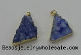 NGP4106 22*35mm - 24*40mm triangle druzy quartz pendants wholesale