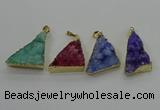 NGP4108 22*35mm - 24*40mm triangle druzy quartz pendants wholesale