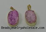 NGP4186 18*25mm - 18*28mm oval druzy quartz pendants wholesale