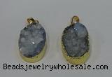 NGP4189 18*25mm - 18*28mm oval druzy quartz pendants wholesale