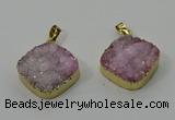 NGP4214 20mm - 22mm diamond druzy quartz pendants wholesale