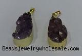 NGP4240 18*35mm teardrop druzy amethyst pendants wholesale