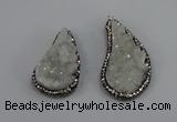 NGP4304 20*40mm - 25*50mm wing-shaped druzy quartz pendants