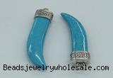 NGP4515 12*50mm - 12*55mm horn blue turquoise pendants wholesale