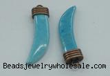 NGP4517 12*50mm - 12*55mm horn blue turquoise pendants wholesale