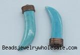 NGP4527 15*55mm - 15*60mm horn blue turquoise pendants wholesale