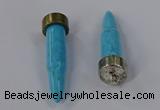 NGP4542 15*52mm bullet-shaped white howlite turquoise pendants