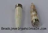 NGP4544 15*62mm bullet-shaped white howlite turquoise pendants